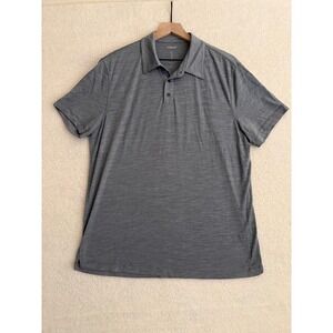 Proof 72 Hour Polo Shirt Mens XL Gray Solid Merino Wool Nylon Jersey Knit